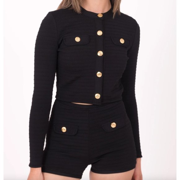 DAIMARAN Santorini Suit Matching Set 2 Pieces Black Light Jacket + Shorts M - Picture 2 of 4